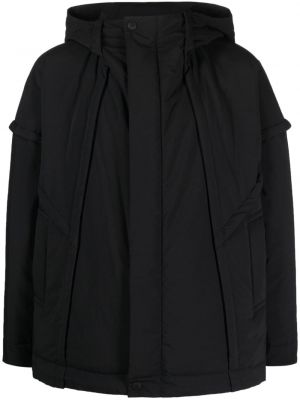 Kabát s kapucí Homme Plissé Issey Miyake černý