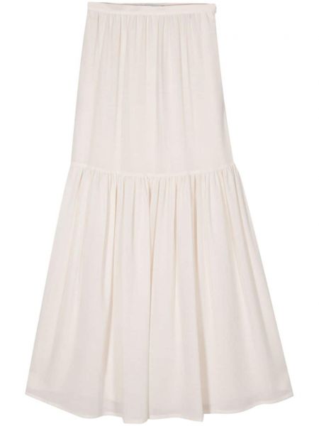 Vlnená dlhá sukňa Max Mara biela
