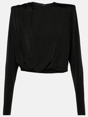 Jersey top z draperijo Alexandre Vauthier črna