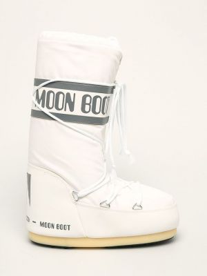 Белые нейлоновые зимние ботинки Moon Boot