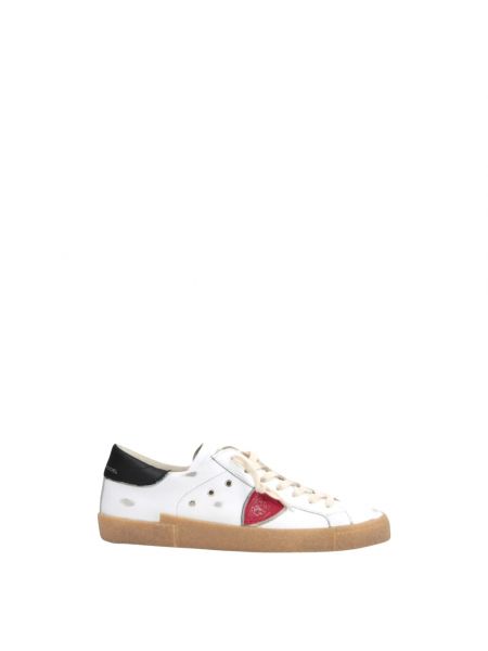 Sneakersy skórzane bawełniane Philippe Model białe