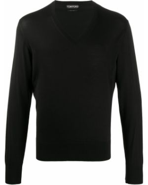 Jersey con escote v de tela jersey Tom Ford negro