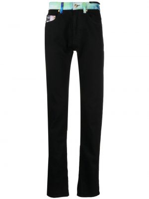 Skinny fit kavbojke s potiskom Versace Jeans Couture črna