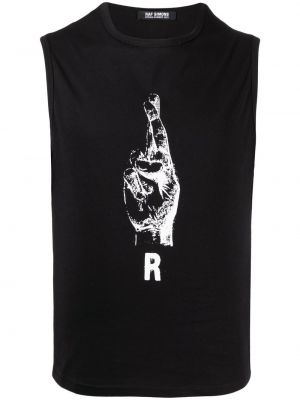Camicia con stampa Raf Simons nero
