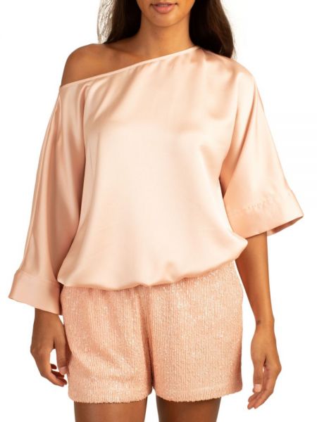 Розовая атласная блузка Trina Turk