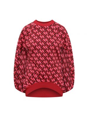 Dzianinowy sweter z okrągłym dekoltem Versace czerwony