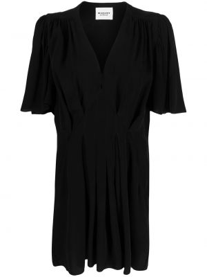 Mini šaty s výstřihem do v s krátkými rukávy Isabel Marant Etoile - černá