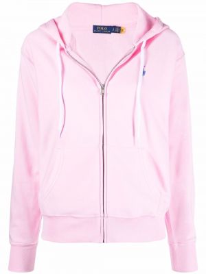 Hoodie med broderi Polo Ralph Lauren rosa