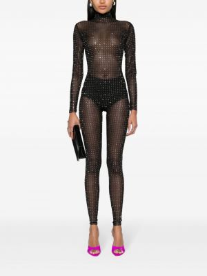 Transparenter overall mit kristallen Atu Body Couture schwarz