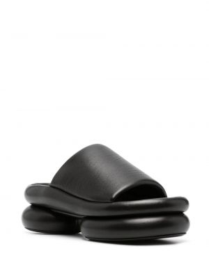 Sandały skórzane Jil Sander czarne