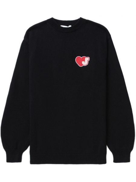 Pamučni džemper s uzorkom srca Joshua Sanders crna