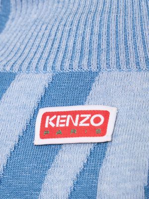 Sweter wełniany w paski Kenzo Paris niebieski