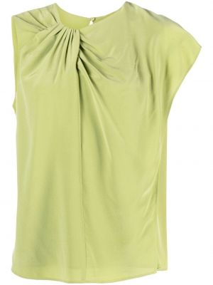Asimetrična svilena majica 's Max Mara zelena