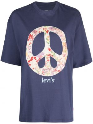 Koszulka bawełniana z nadrukiem Levi's niebieska