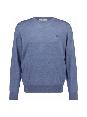 Sweter z okrągłym dekoltem Etro niebieski