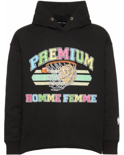 Mikina s kapucí Homme + Femme La černá