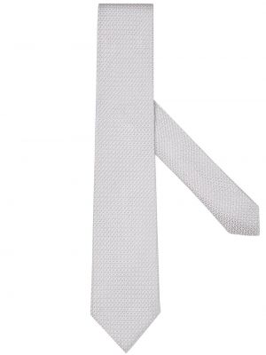 Žakárová hedvábná kravata Zegna šedá
