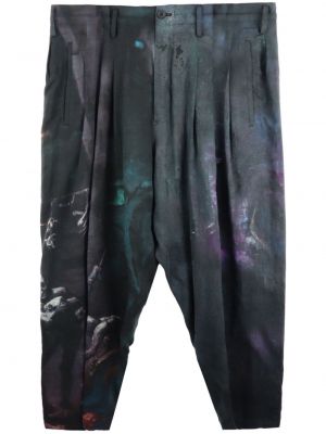 Pantaloni cu imagine cu imprimeu abstract Yohji Yamamoto negru