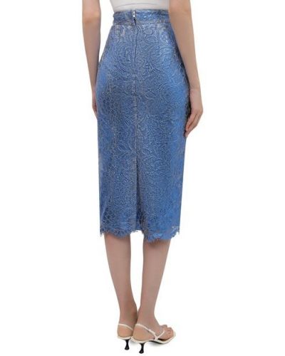 Хлопковая юбка из вискозы Dolce & Gabbana голубая