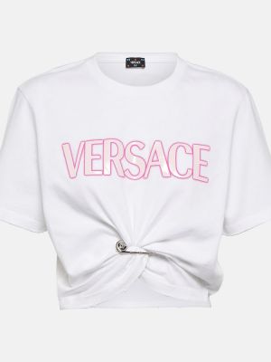 Βαμβακερός kροπ τοπ Versace λευκό