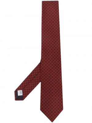 Hodvábna kravata s potlačou Tagliatore červená