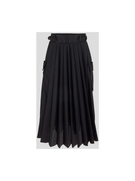 Falda midi plisada Sacai negro