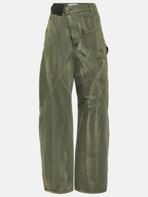 Kõrge vöökohaga sirged teksapüksid Jw Anderson roheline