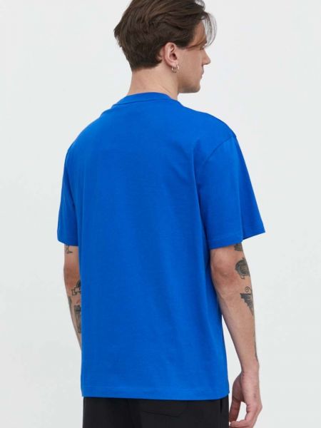 Bavlněné tričko s potiskem Hugo Blue modré