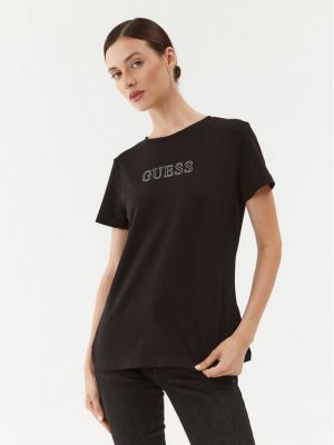 T-shirt in maglia Guess nero