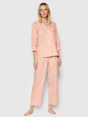 Pidžama Lauren Ralph Lauren narančasta