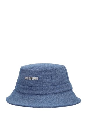 Bavlnená čiapka Jacquemus modrá