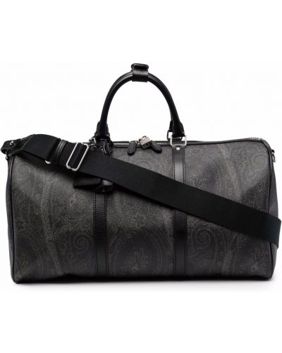 Kožená cestovná taška s potlačou s paisley vzorom Etro