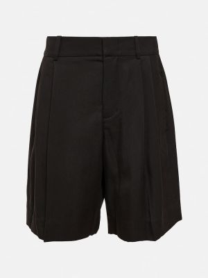 High waist shorts ausgestellt mit plisseefalten Vince schwarz