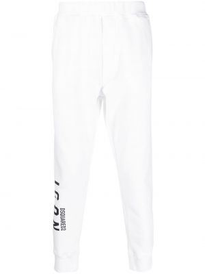 Pantalon de joggings à imprimé Dsquared2 blanc
