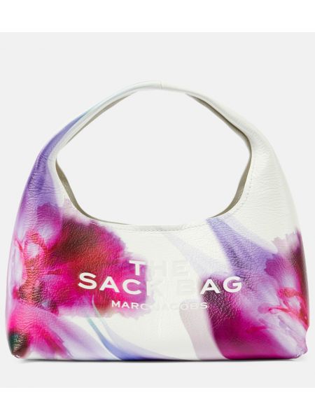 Geanta mini din piele cu model floral Marc Jacobs alb