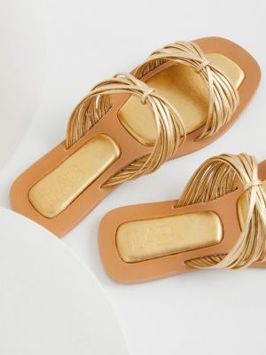 Kožené pantofle Answear Lab zlaté