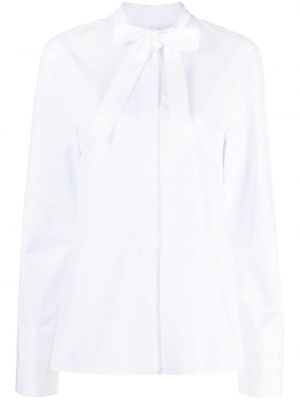 Bavlnená košeľa s mašľou Jil Sander biela
