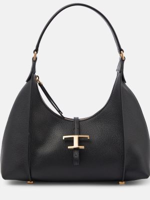 Δερμάτινη τσάντα shopper Tod's μαύρο