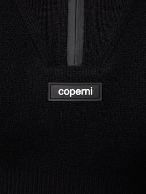 Vlnený sveter na zips Coperni čierna
