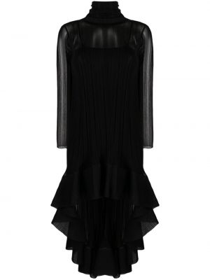 Hedvábné šaty s vysokým pasem Antonino Valenti černé