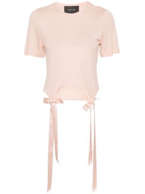 Βαμβακερή μπλούζα με φιόγκο Simone Rocha ροζ