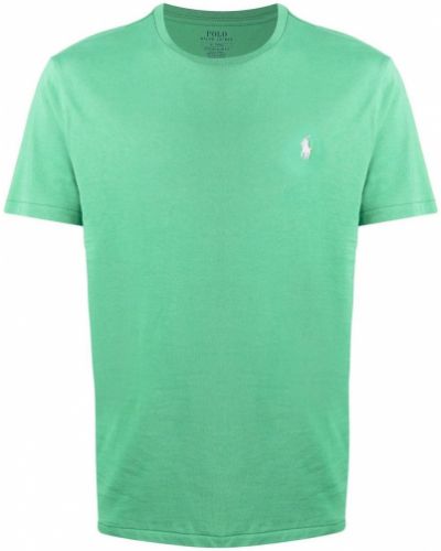 Памучна поло тениска бродирана Polo Ralph Lauren зелено