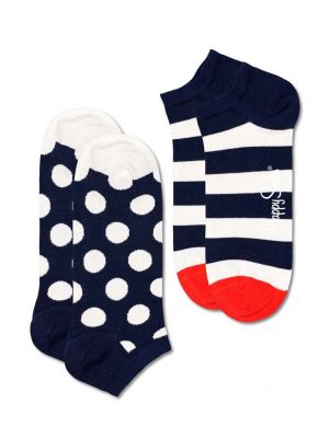 Чорапи на райета на точки Happy Socks бяло