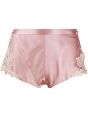 Pantalones cortos con perlas de encaje La Perla rosa