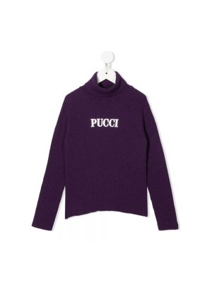 Fioletowy dzianinowy sweter Emilio Pucci