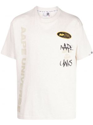 T-shirt con stampa Aape By *a Bathing Ape® beige