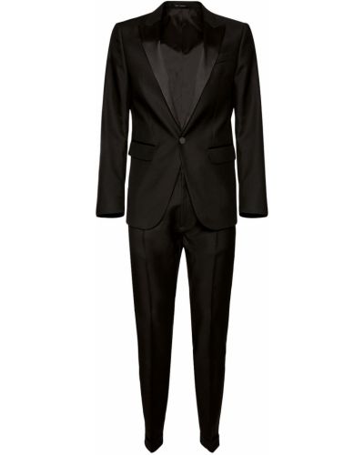 Копринен вълнен костюм Dsquared2 черно