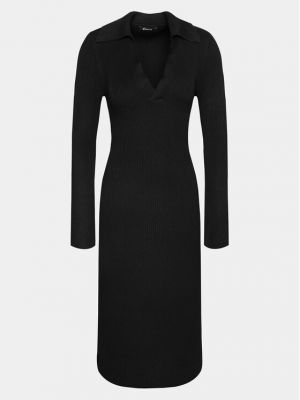 Плетена рокля Gina Tricot черно