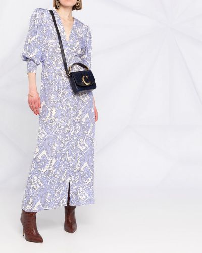 Vestido largo de cachemir con estampado de cachemira Isabel Marant azul