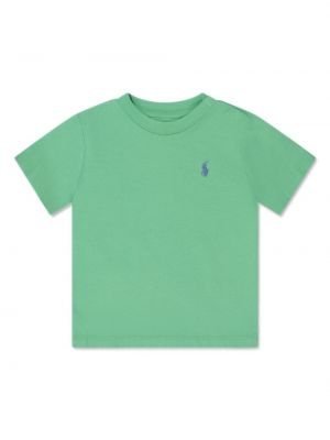 Broderet t-shirt for piger Ralph Lauren Kids grøn